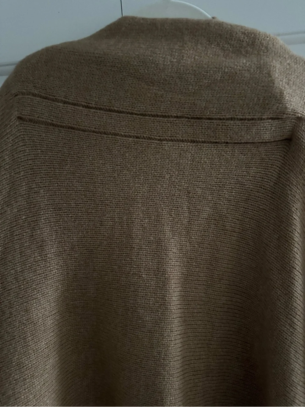 Max Mara Dover Dark Beige Wool Camel Blend Knit Wrap Poncho One Size